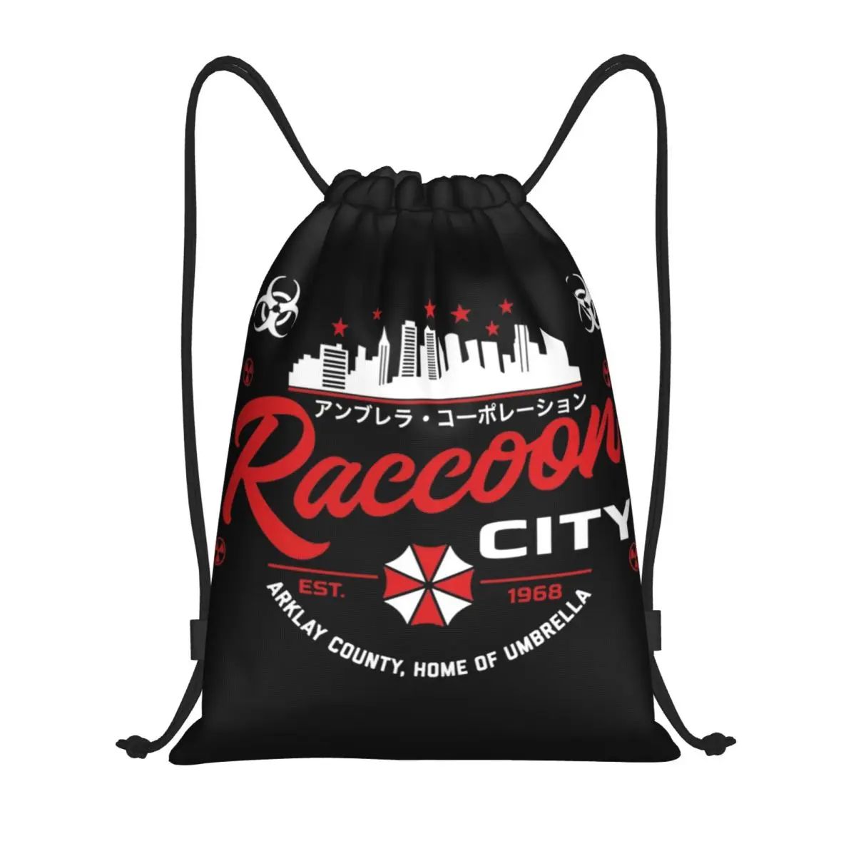 Custom Umbrella Resident Evils Game Drawstring Backpack Bags Men Women Lightweight Gym Sports Sackpack Sacks for Training