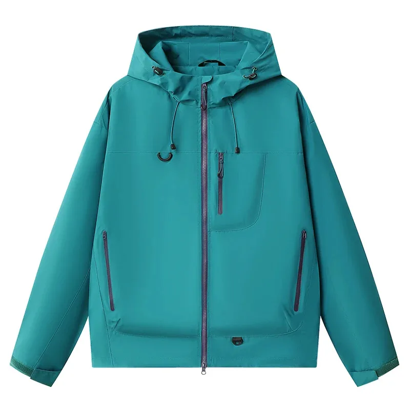 في الهواء الطلق الرجال موضة معطف مقنع ربيع الخريف عادية تنفس يندبروف القمم جديد فضفاض تنوعا الراحة الصلبة سترة الرجال #2