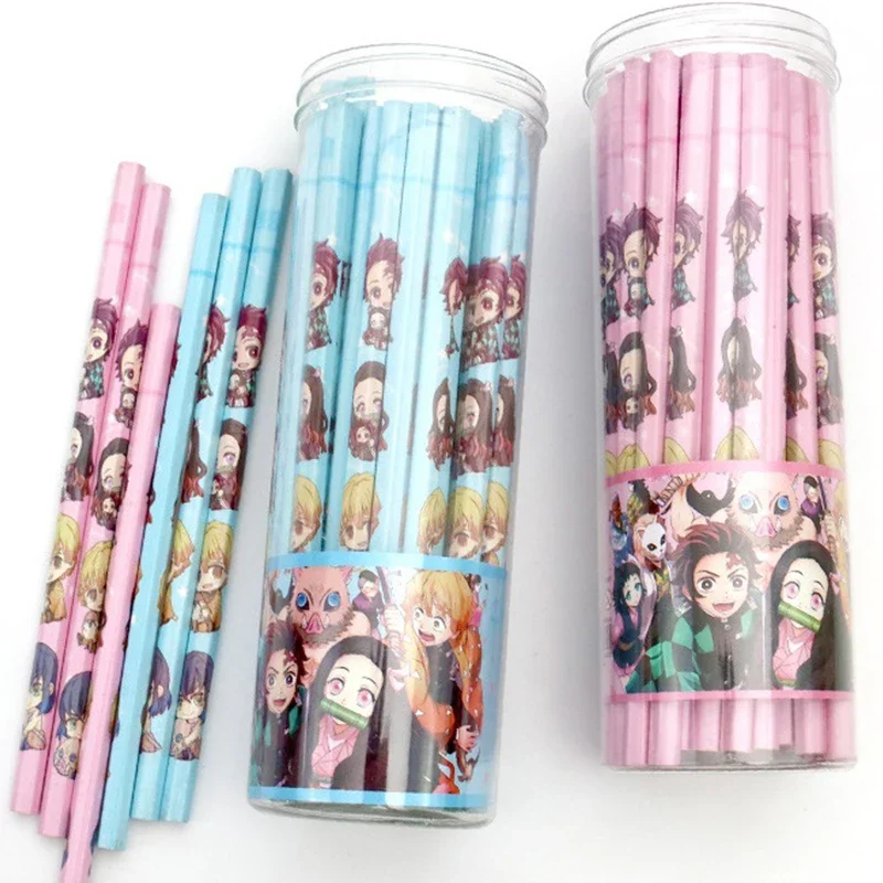 5 Pcs Anime Kawaii Wooden Lead HB Pencils For Kid Gifts Novelty Stationery