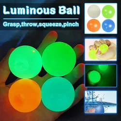 Luminous Interactive Ceiling Ball Children Darts Sticky Ball Sticky Dark Ceiling Wall Balls Decompression Squeeze Toy For Kids