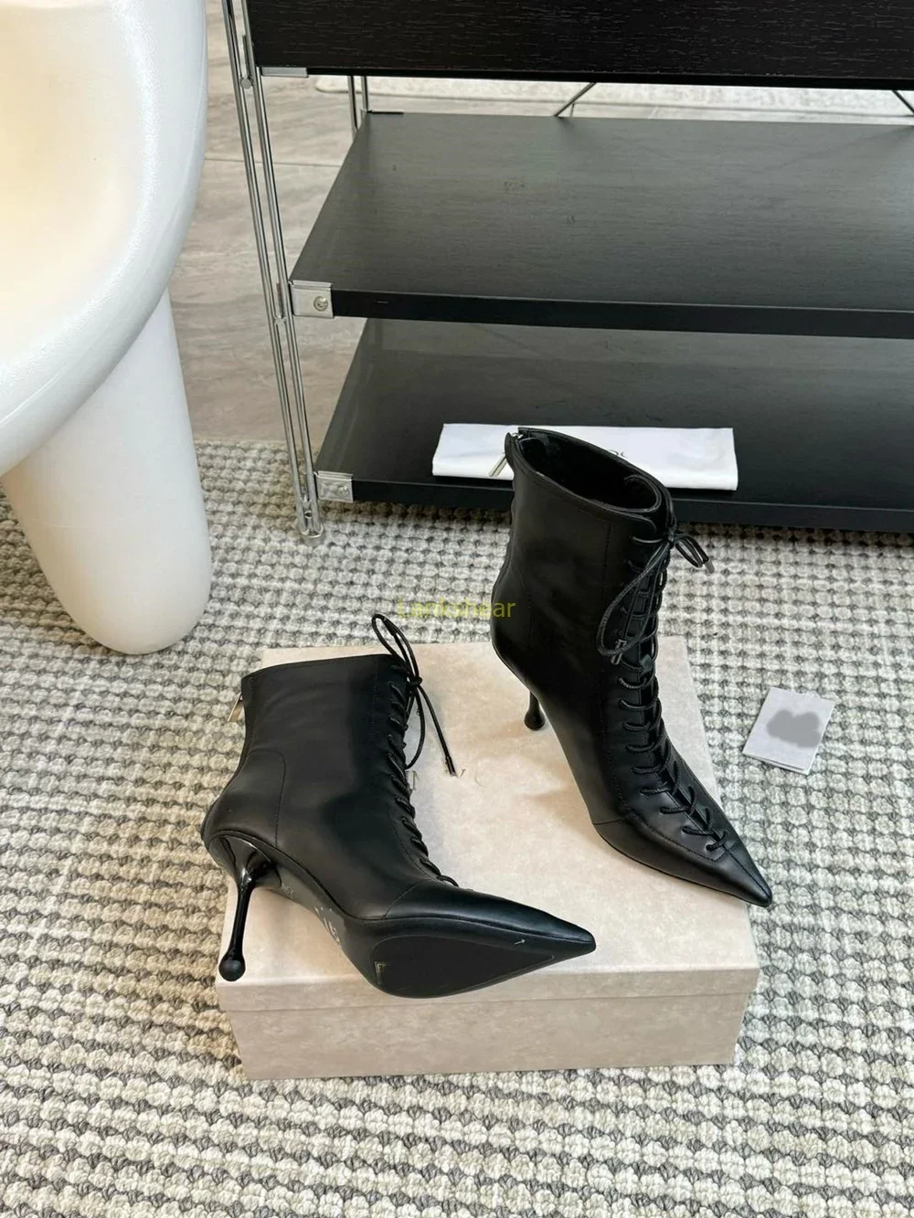 Cross Tied Genuine Leather Ankle Boots Zipper Sexy Pointed Toe Stiletto Solid New Arrivals Fashion Women Modern Boots