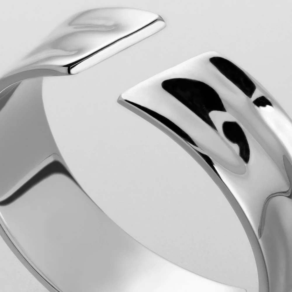 eManco Stainless steel Gold-plated Fashion Wide Ring Simple punk style Suitable for men to wear Fine Jewelry