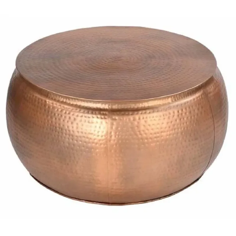New Arrival Hand Hammered Iron Round Coffee Table with Contemporary Design Style for Bedroom Apartment