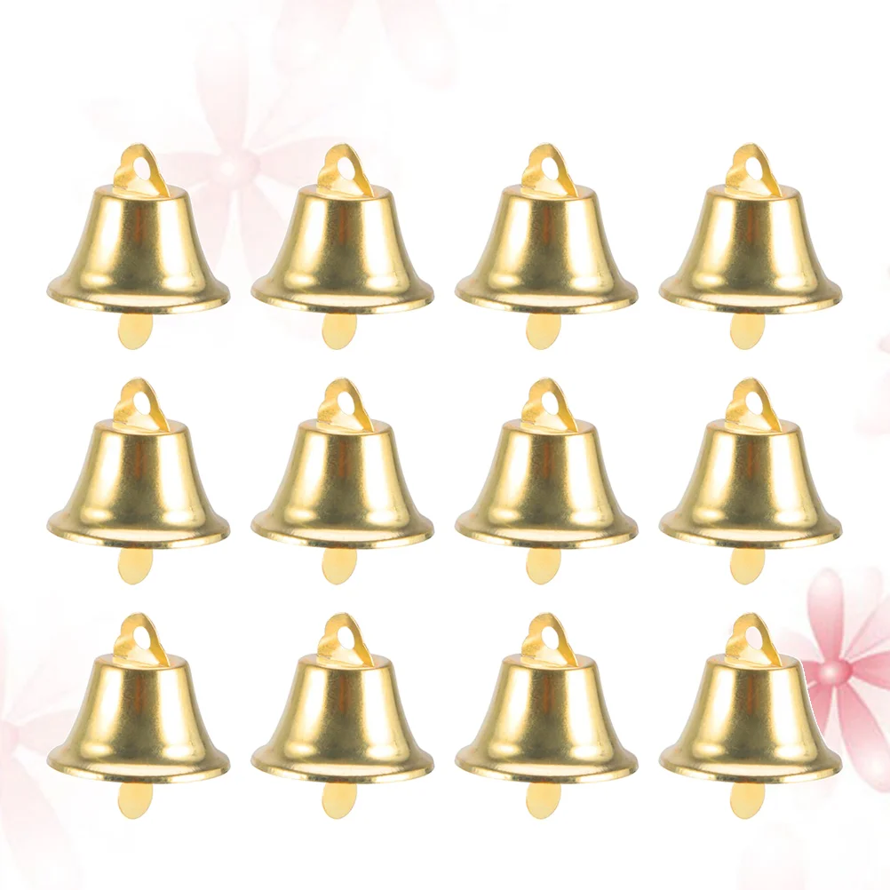 100 Pcs DIY Bell Pendant for Party Gold Coasters Mini Wind Chime Accessories Christmas Baby Garland