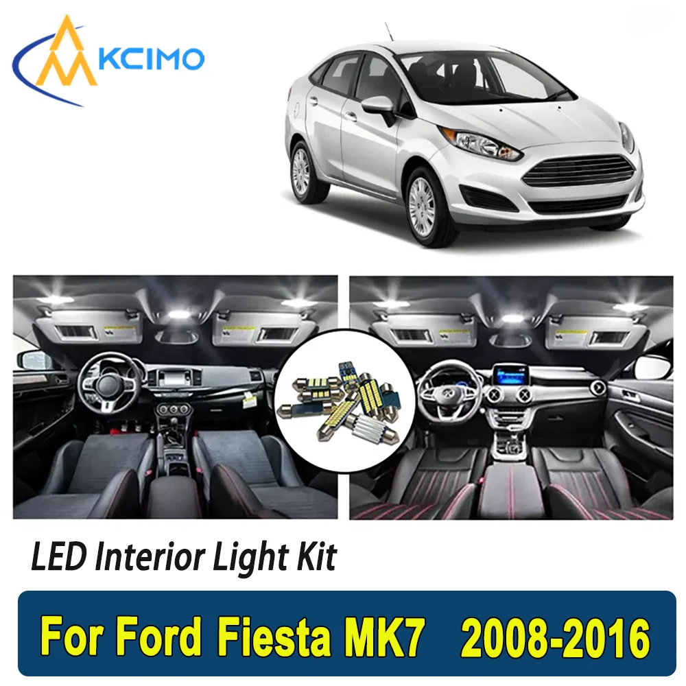 

Новая лампочка для Ford Fiesta MK7 (2008-2016) Премиум Яркий светодиодный внутренний купол Карта багажника Комплект автомобильных светодиодных ламп Canbus Lights