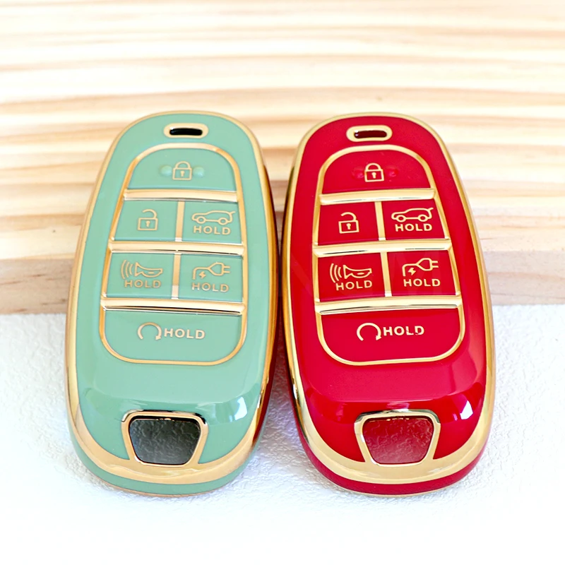 For Hyundai IONIQ 5 Solaris NEXO NX4 Sonata Hybrid New Grand Santa Fe Tucson 2020 2021,6Buttons TPU Car Key Case Cover Shell Fob
