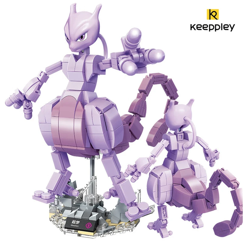 keeppley Pokemon Mewtwo building blocks children's assembly model  doll toy Kawaii birthday gift anime peripherals