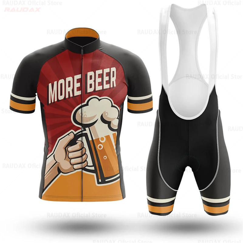 Beer Pattern Summer Cycling Clothing Ropa Ciclismo Hombre Short Sleeve Cycling Jersey Set Mtb Bike Man Uniforme Maillot Bicycle