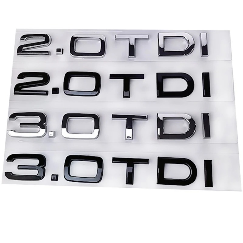 

Car 3D ABS 2.0 3.0 TDI Letters Logo Rear Trunk Badge Emblem Decals Sticker For Audi A3 A4 A5 A6 A7 A8 Q3 Q5 Q7 Q2 V6 Accessories