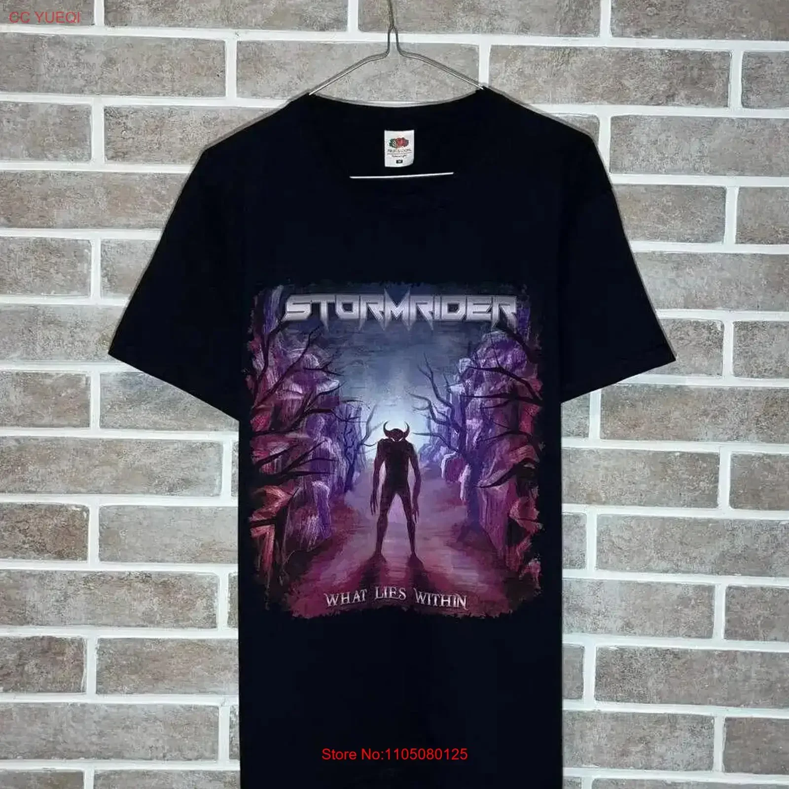 Stormrider Rockband-T-Shirt, selten, schwarz, was im Vintage-Stil liegt, verwaschen, Unisex, weich, lässig, gestreckt, leicht modisch