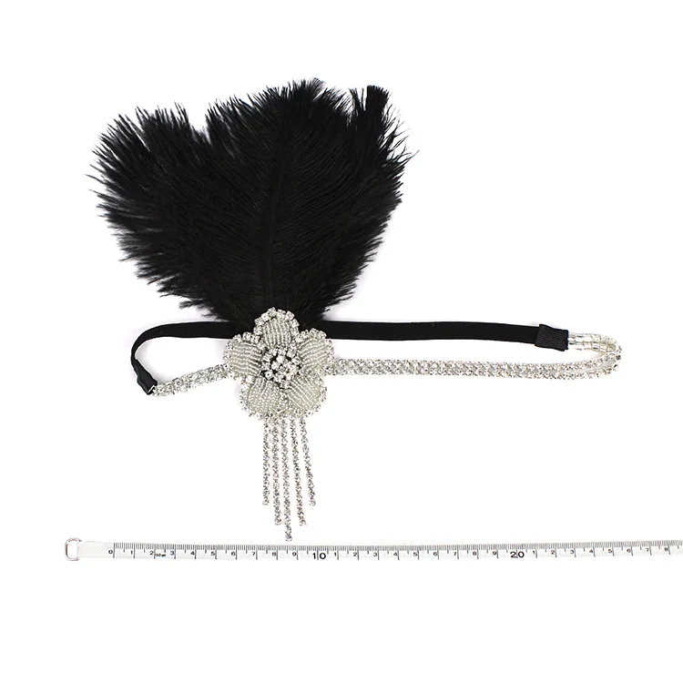 

Headband 1920s Makeup Ball Decoration Feather Headband Gatsby Single Party Ladies Headwear Dress Up Feather Headband