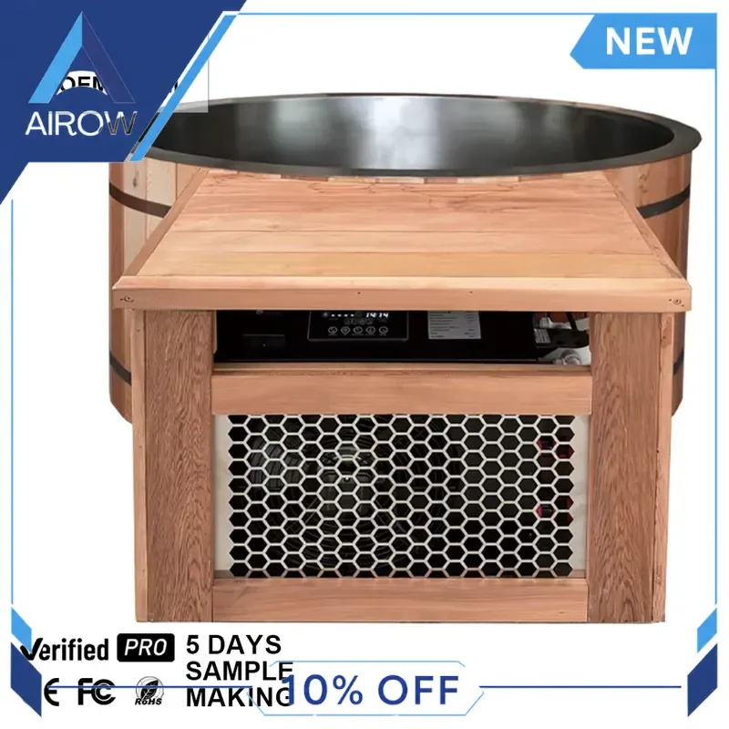 for Stainless Steel Cedar Wood Ice Bath Tub Outdoor Cold Plunge Pool Commercial Fitness Center Shower Recovery Spa Barrel