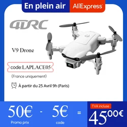 4DRC V9 nuovo Mini Drone 4K 1080P HD Camera WiFi Fpv pressione dell'aria altitudine tenere grigio pieghevole Quadcopter RC Dron Toy