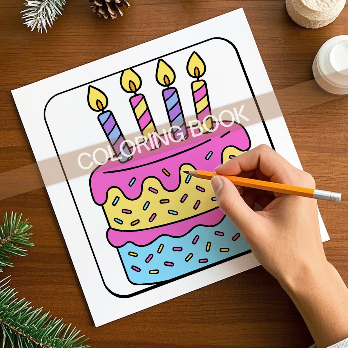 Livre de coloriage joyeux anniversaire pour adultes et adolescents, avec peinture à la main, livre de dessin, cadeau parfait pour anniversaire ﻿ pour la relaxation