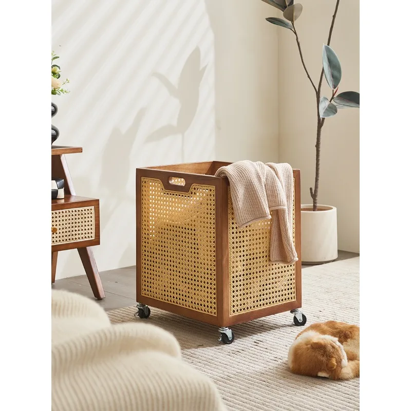 

Medieval solid wood rattan storage box badminton racket yoga mat fitness equipment