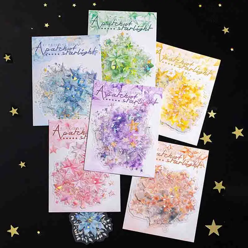 1 упаковка наклеек на тематику звезды, подходящих для украшения дневников, чехлов для телефонов и альбомов.