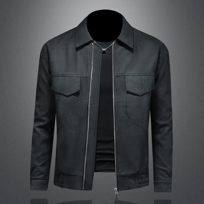 

Sli Slim Fit Men's Biker Leather Jaet Faionable Busin Casual Autumn Winter New Arrival Tagkita Brand Youthful Energy