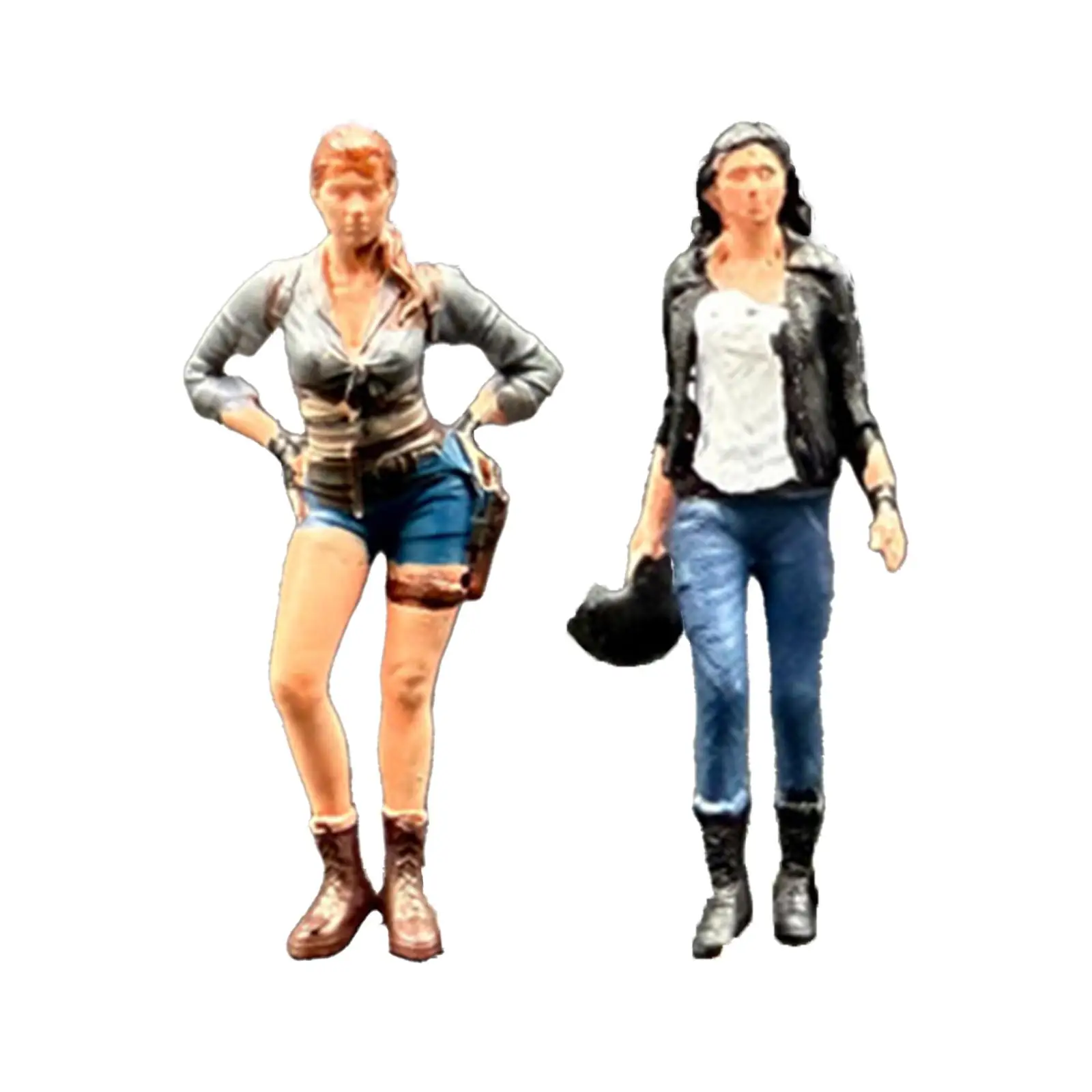 1/64 Scale Miniature Figure Diorama Motorcycle Girl Collectibles DIY Projects Small Painted Tiny Miniature People Figurine