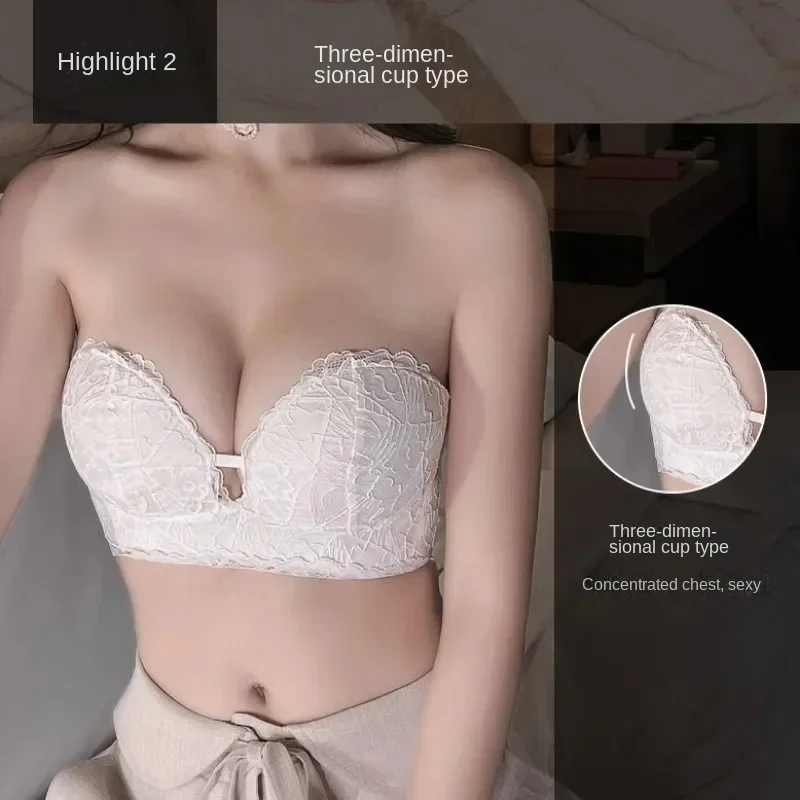 Strapless Non-slip Bra Small Bra Hold Up Thin Summer Bra Top Up No Underwire Invisible Underwear For Women