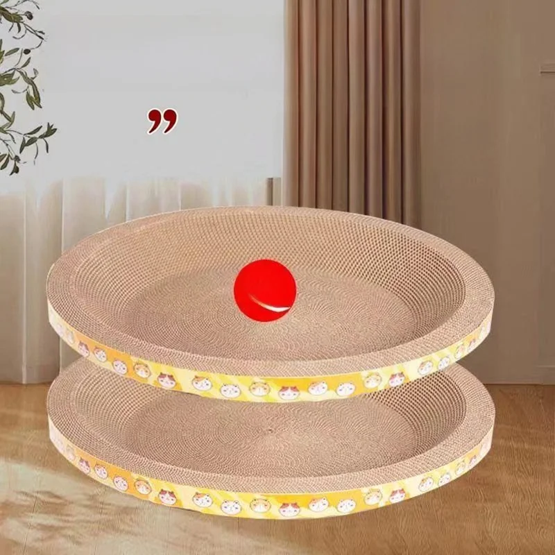 Durable Corrugated Paper  Claw Toy Board Wear-Resistant  Scratching Pan One-Piece  Scratching Board  Nest for Kit...