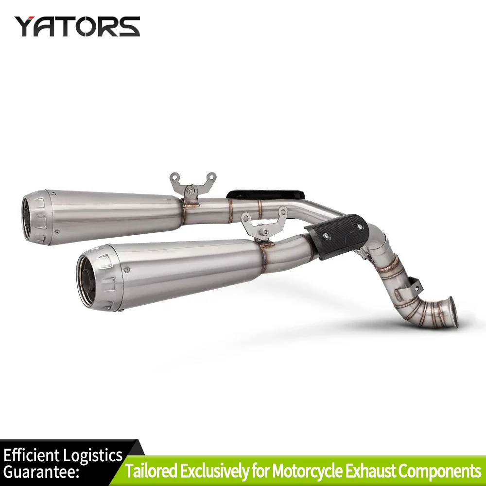 Duke 790 2018-2025 Modified 51MM GP Dual Muffler with Middle Link Pipe Motorcycle Exhaust System