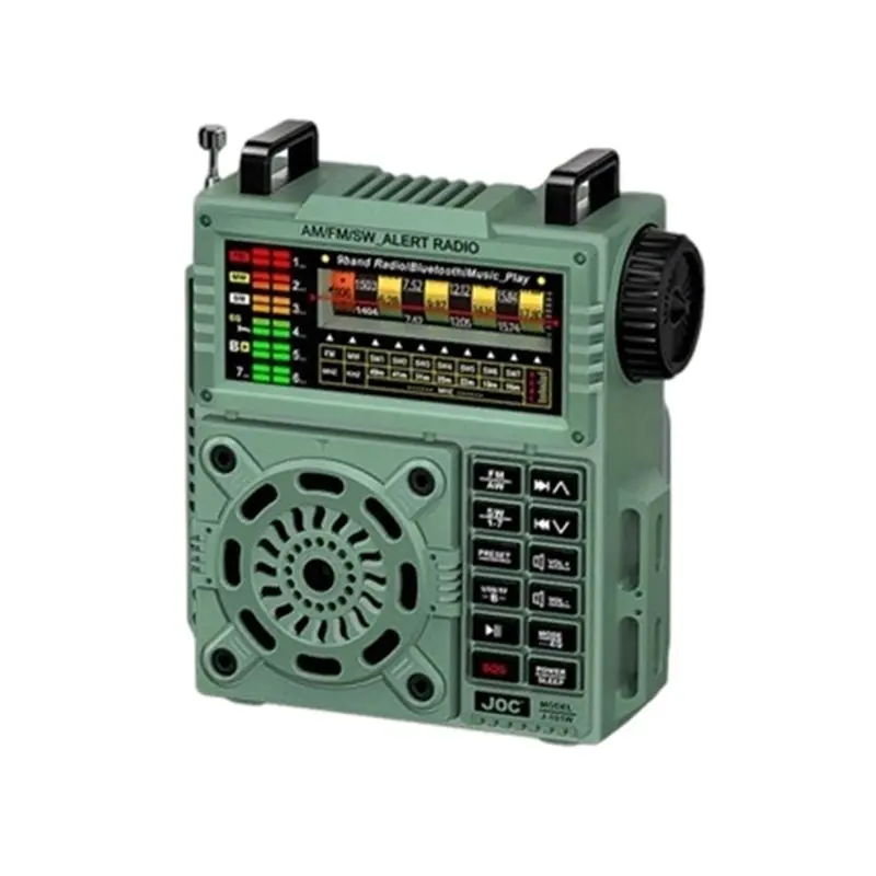 Rádio Portátil AM FM SOS VHF Completo com Alarme, Receptor de Rádio Amador de Emergência, Rádio de Ondas Curtas SW AIR Band