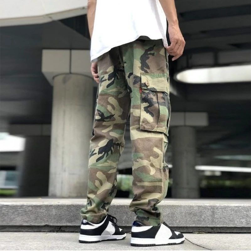 

Joggers Cargo Pants for Men Straight Wide Hiking Nylon Baggy Y2k Vintage Loose High Quality Designer Cheapest Long Trousers Man