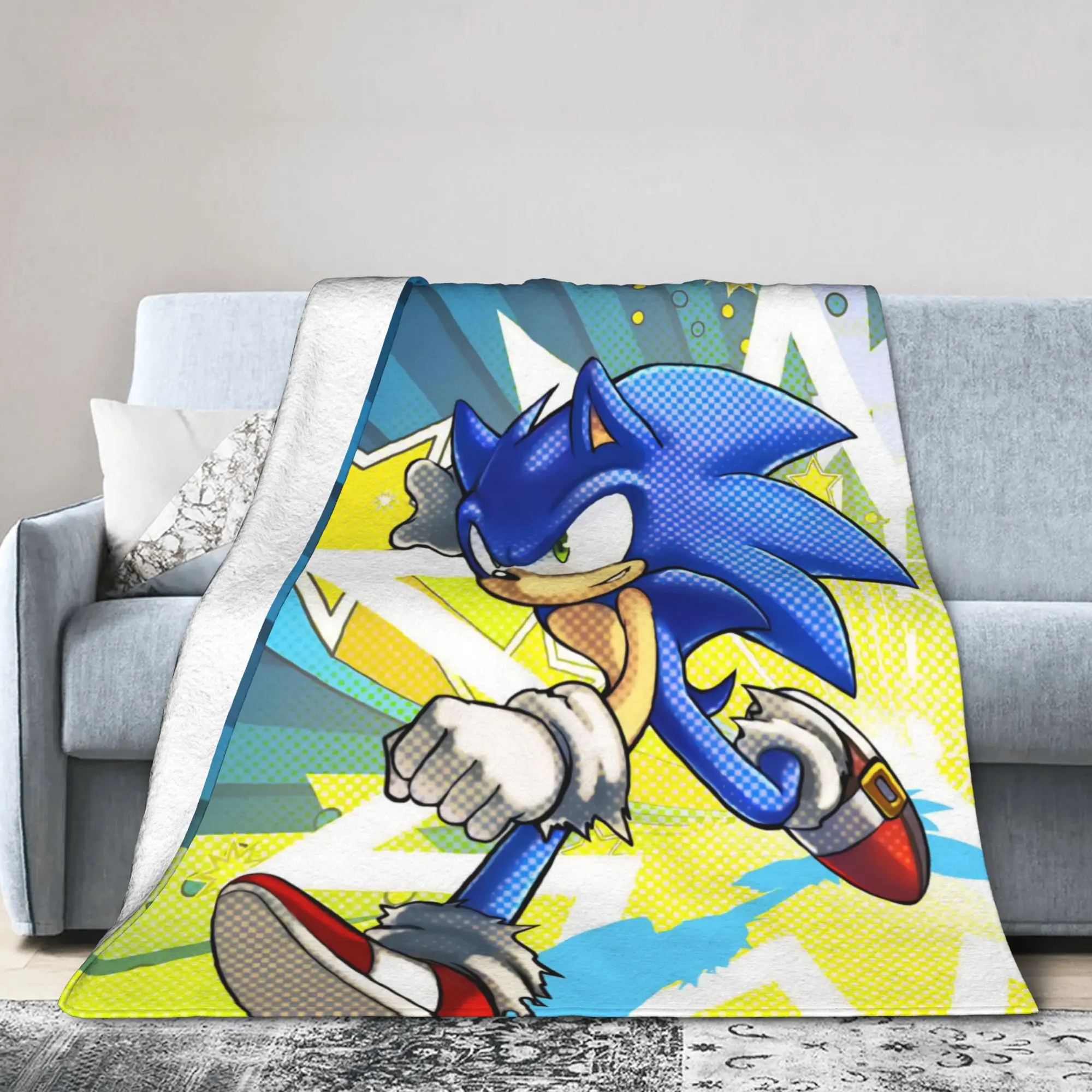 Soniced  Blanket Fleece Video Games Super Warm Throw Blanket for Car Sofa Couch Bedspread