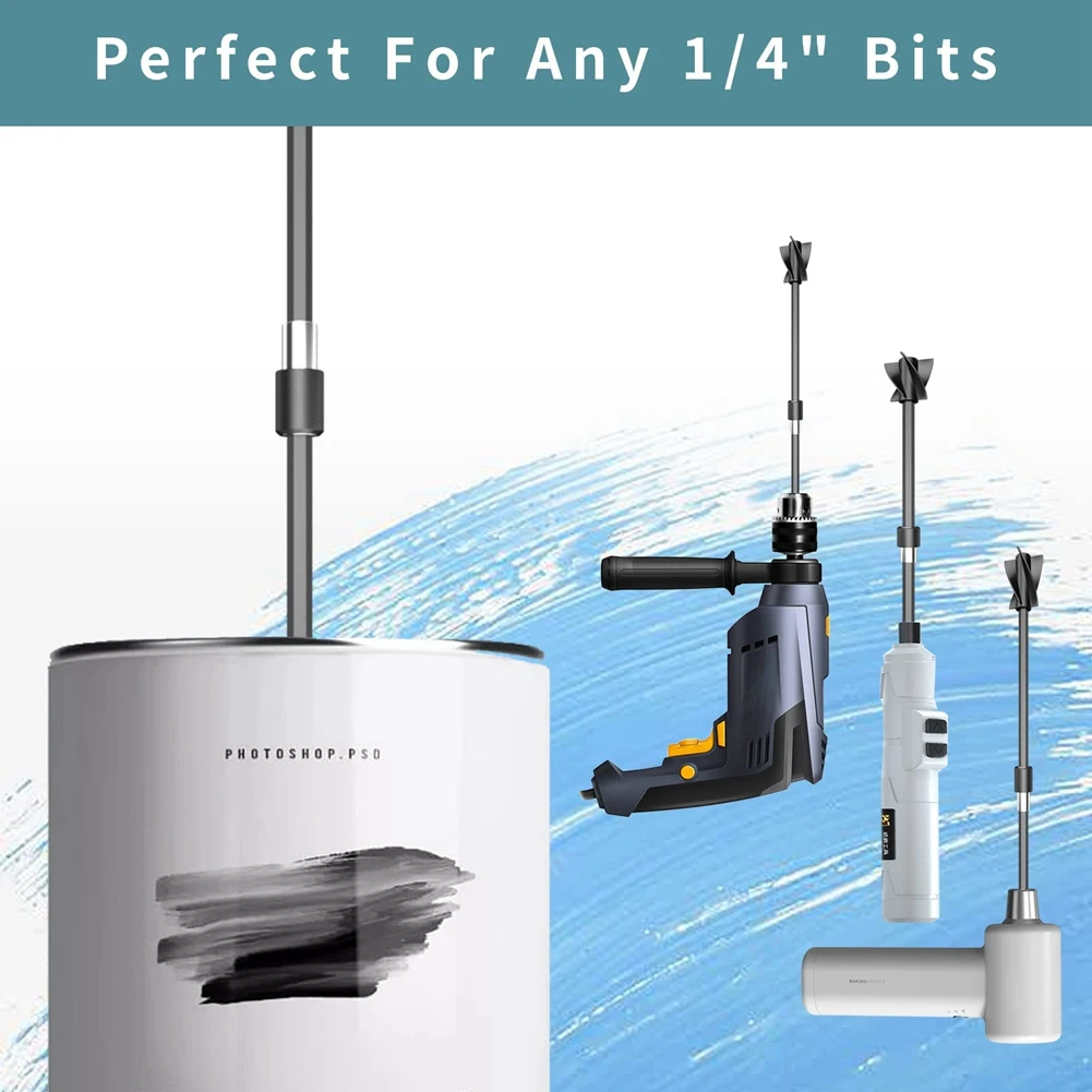 

B47B-5Pcs Resin Mixer Paddles With 2 Extension Rods, Epoxy Mixer Attachment For Powerful Mixing