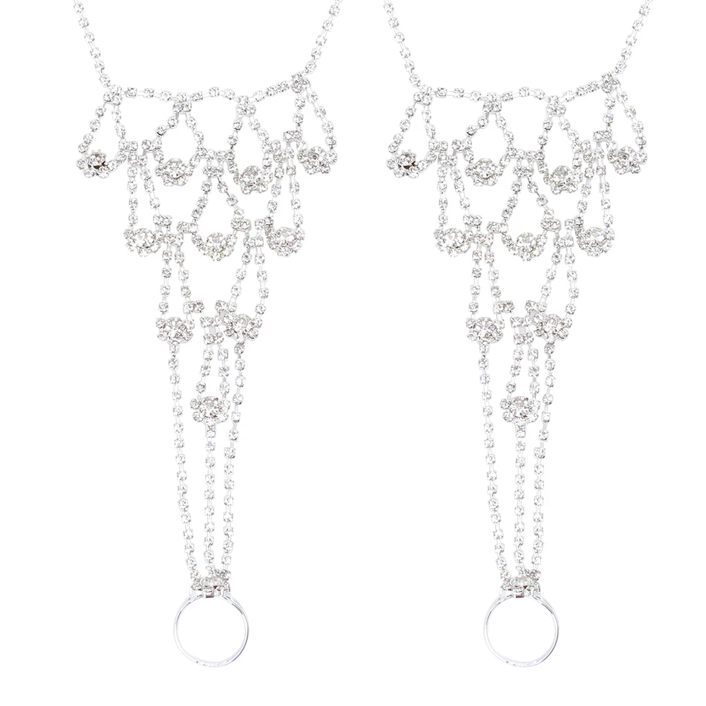 

2pcs Rhinestone Foot Chain Jewelry For Women Adjustable Beach Anklets Bridal Ankle Bracelets Sparkling Metal Anklet Lightweight