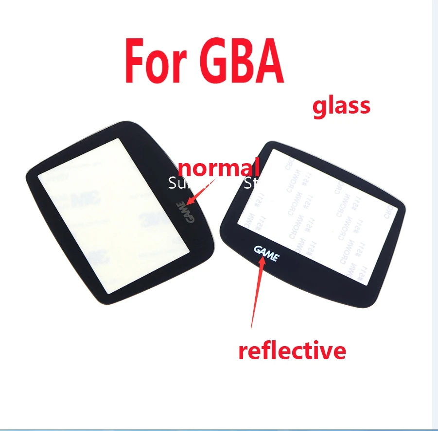 

20pcs Black Glass screen Lens for GBA Screen Glass Lens for Gameboy Advance Color Lens Protector W/ Adhensive reflective letter