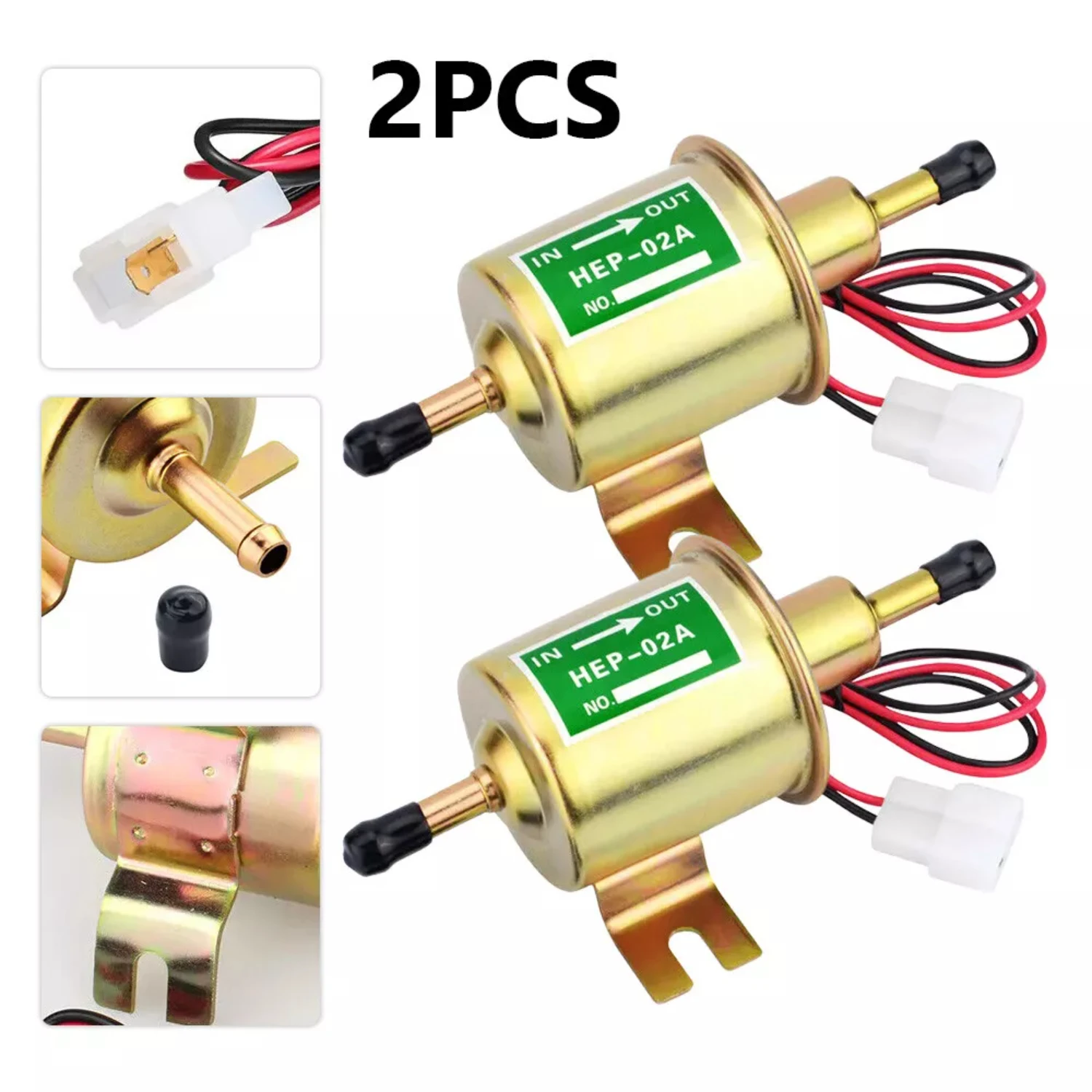 

2 Packs 12V Fuel HEP-02A Inline Low Pressure Gas Diesel