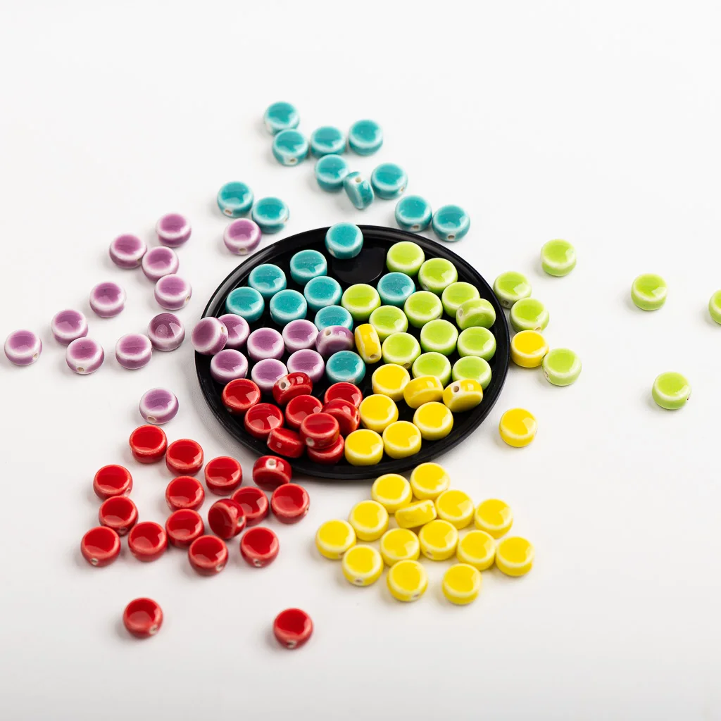 7# 20pcs HQ Small Candy Color Porcelain Beads Cute Earrings Hair Accessories Bracelet DIY Accessories 0A2#708
