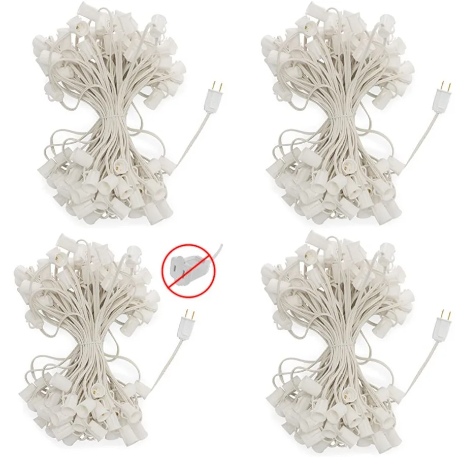 

C9 Light Stringer Thick Commercial Grade SPT-2 Wire for Use with C9 String Lights 12" Socket Spacing 100-Foot Wire