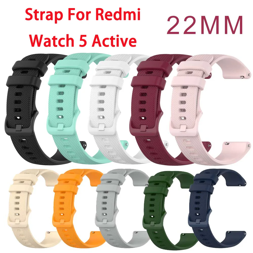 Correa de 22 mm para Redmi Watch 5 Active, repuesto ligero y cómodo, accesorio deportivo, de doble propósito, para fitness y uso casual