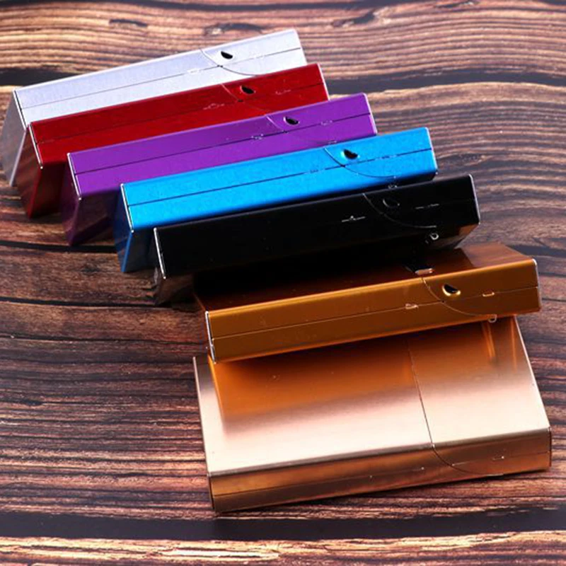 Slimline Extra Long Magnetic Flip-top Aluminium Brushed Cigarette Case Sweatproof Extrusion Resistant Cigarette Case