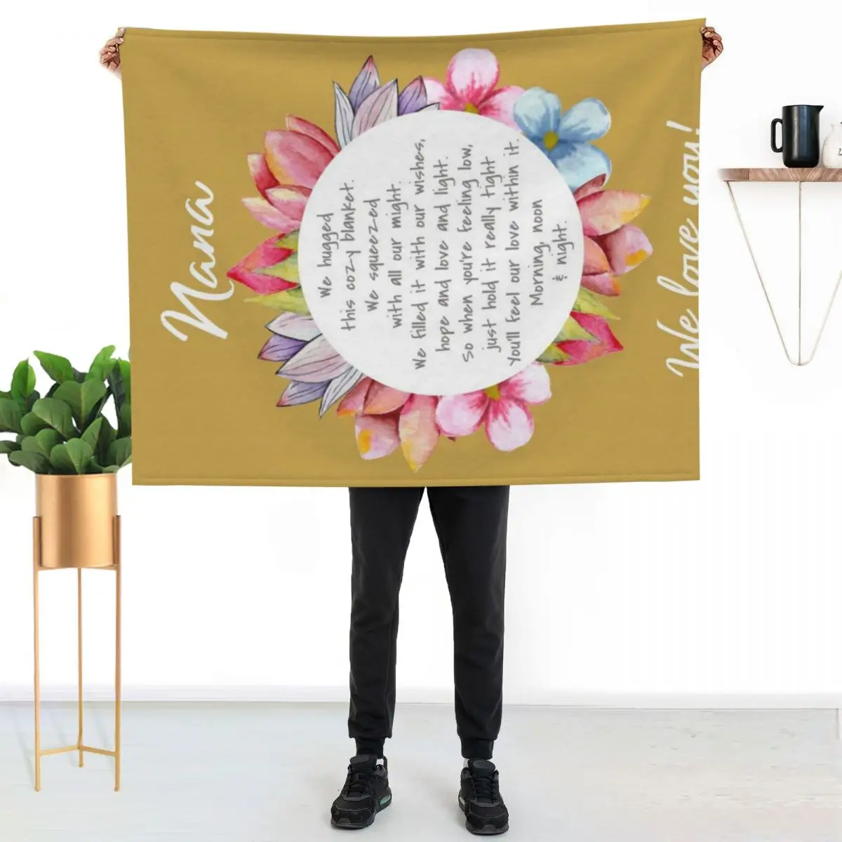 

Nana Blanket, We Hugged This Gift for Grandma, Gift from Grandchildren Throw Blanket