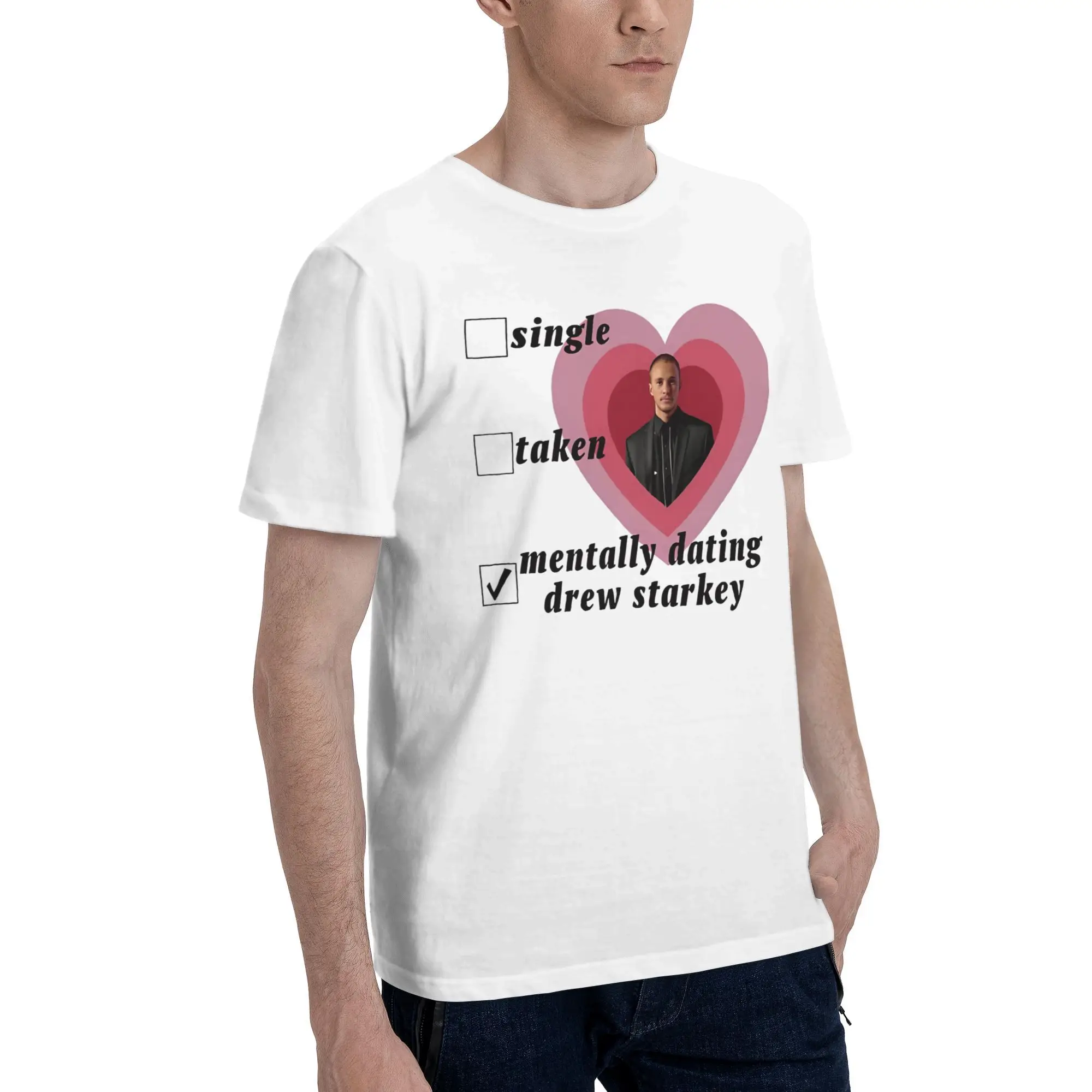Mentally Dating Drew Starkey T Shirt Couple  Y2K Retro Cotton T Shirts Summer O Neck Hip Hop Tees Loose Oversized Clothing