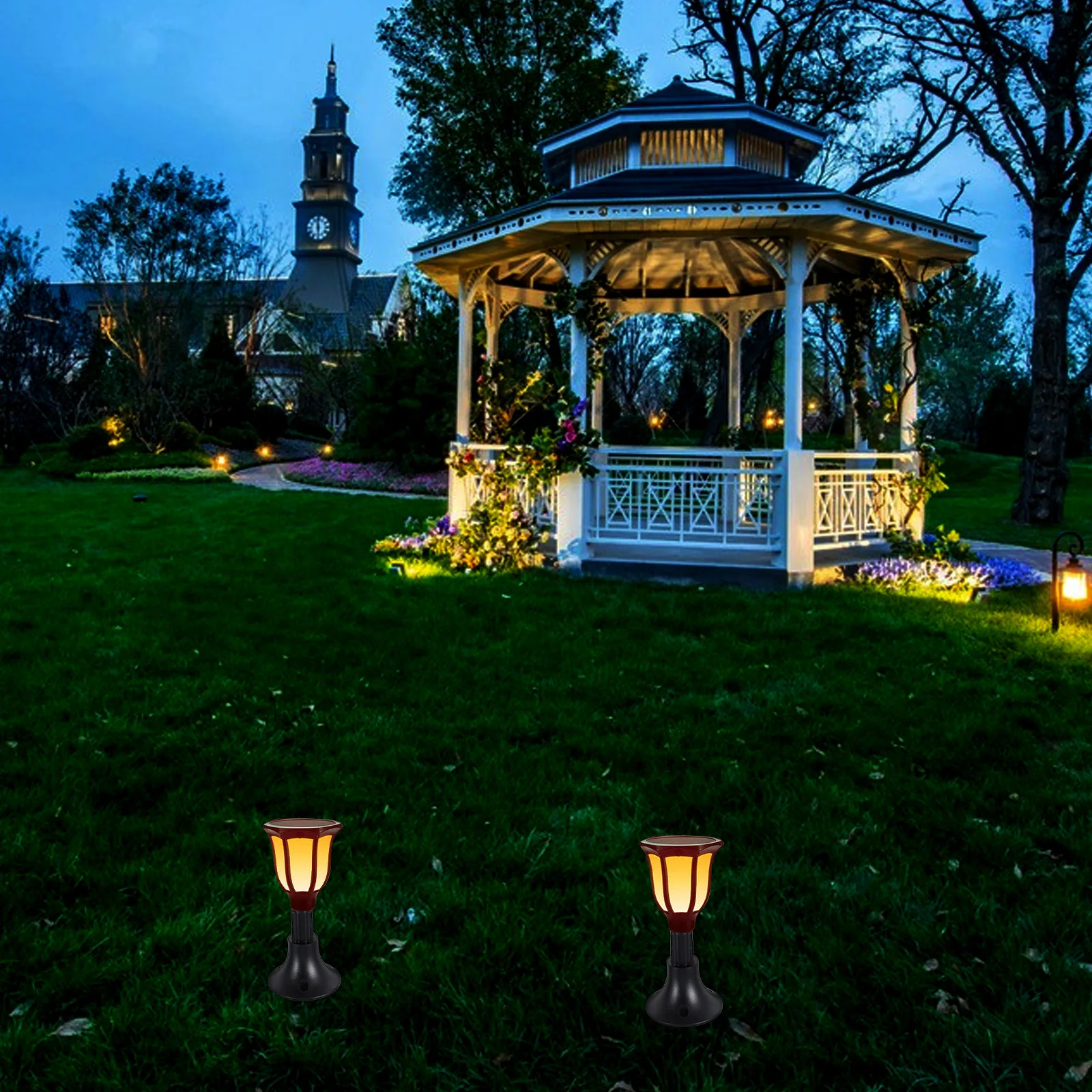 

10 шт., солнечный светильник для газона, компактный прочный светильник из АБС-пластика для сада, дорожки, двора, сменный монтажный кронштейн для улицы