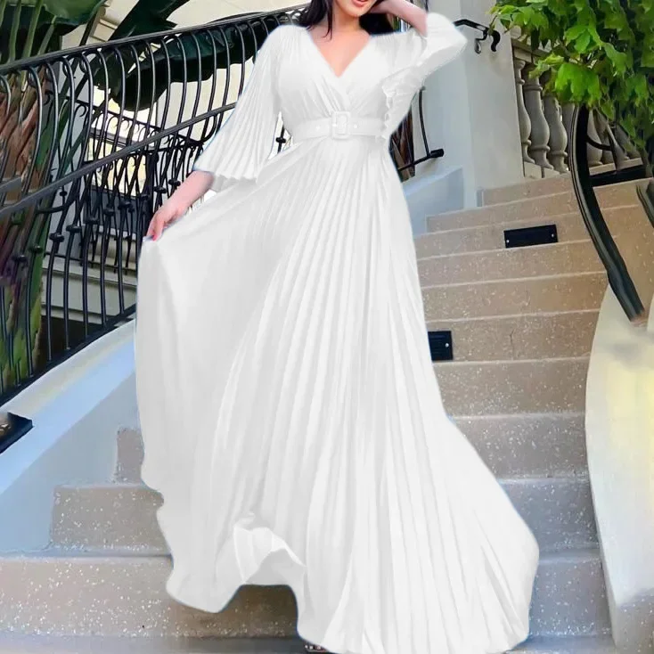 

Women Party Pleated Long Dress Night Dresses Sexy High Waist Dance Wedding Prom Bridesmaid Maxi Y2k Dresses Maxi Summer Vestidos