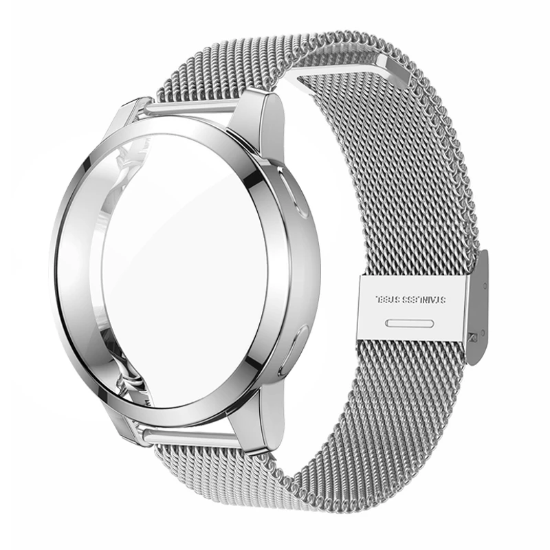 Coque et bracelet pour Samsung Galaxy Watch 4 5 6, bracelet en acier inoxydable, bracelet en maille, classique, 44mm, 40mm, 42mm, 46mm, 43/47