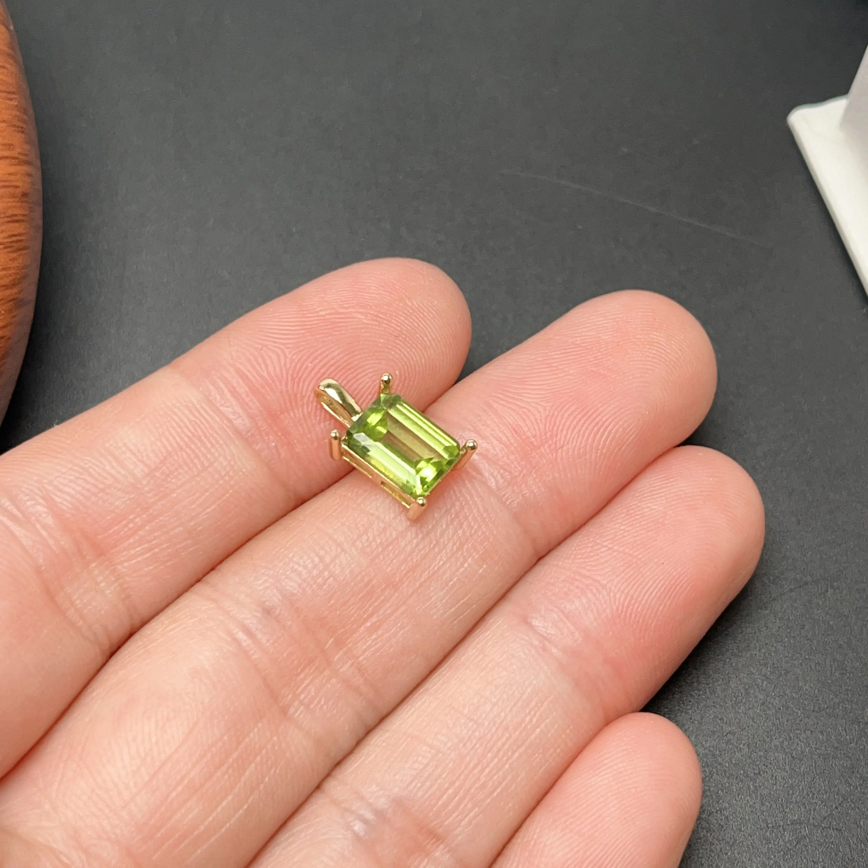 Sterling Silver Pendant Natural 6mm*8mm Peridot Pendant 1ct Genuine Stone 925 Silver Necklace for Party - Image 5