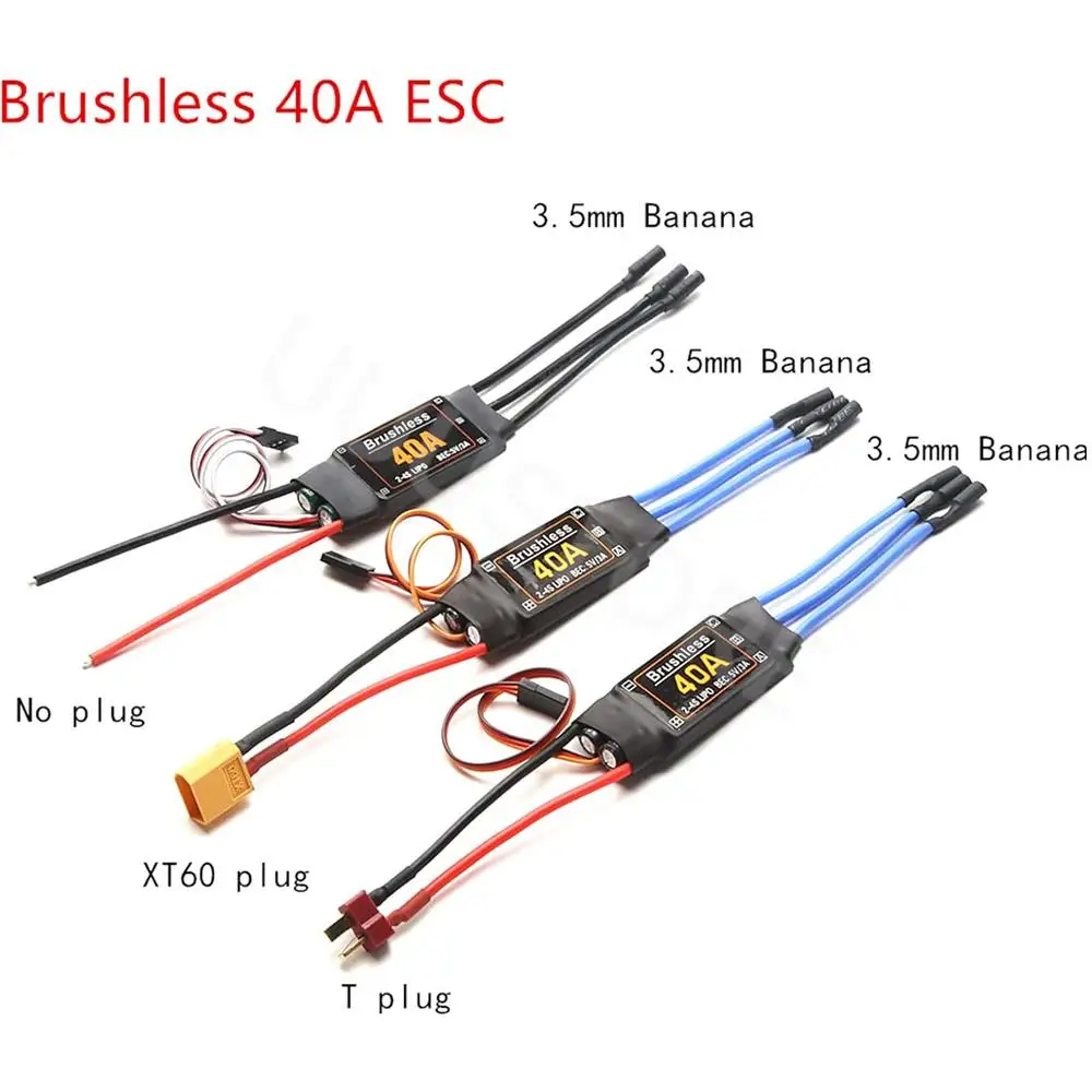 40A Brushless ESC  2-4S Electronic Speed Controller With 5V 3A UBEC 3.5MM Banana Head For RC FPV Quadcopter Airplanes Helicopter