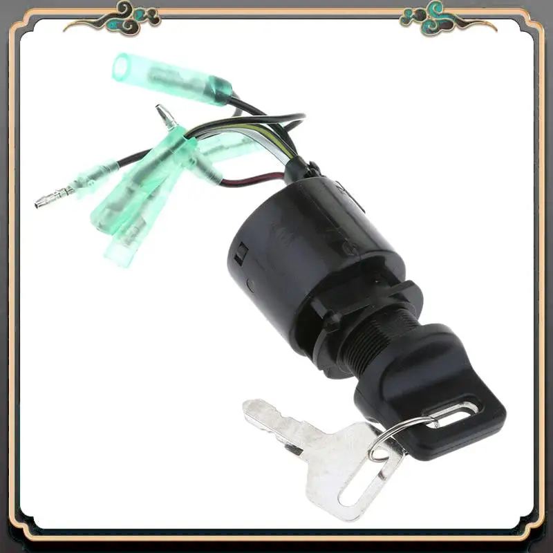 M45K-Ignition Switch Assembly With Key Replacement 35100-ZV5-013 Black Fit For Honda Outboard