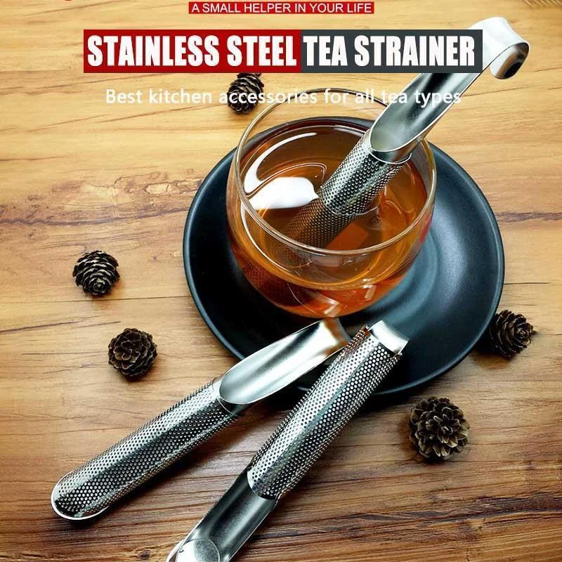 Kitchen Accessories new Tea Strainer Amazing Stainless Steel Infuser Pipe Design Touch Feel Holder Tool Tea Spoon Infuser Filter