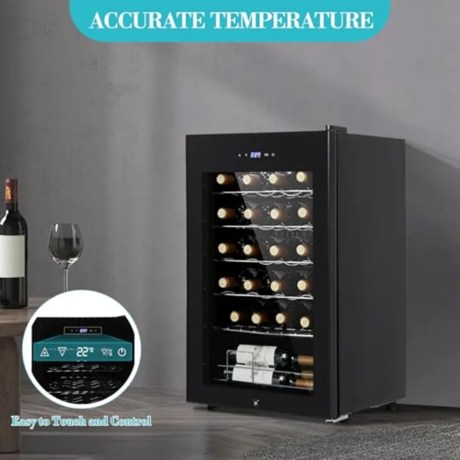 ثلاجة مبرد نبيذ مدمجة بزاوية 24 زجاجة مع باب زجاجي لمكتب المطبخ ومساحات البار التحكم الرقمي في درجة الحرارة Rangi