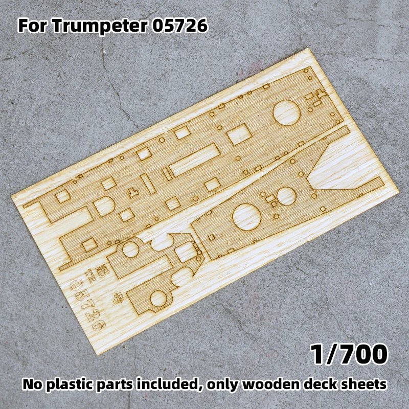 Modell-Upgrade-Teile: Lasergeschnittene Holzdeckplatte mit selbstklebender Ankerkette für TRUMPETER 05726 USS Pittsburgh CA-72 1/700 – Detail 1