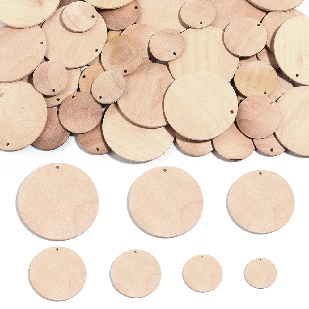 10/20 teile/los Flache Runde Natürliche Holz Scheiben Log Discs Lose Spacer Perlen Für Schmuck Machen DIY Armbänder Anhänger zubehör