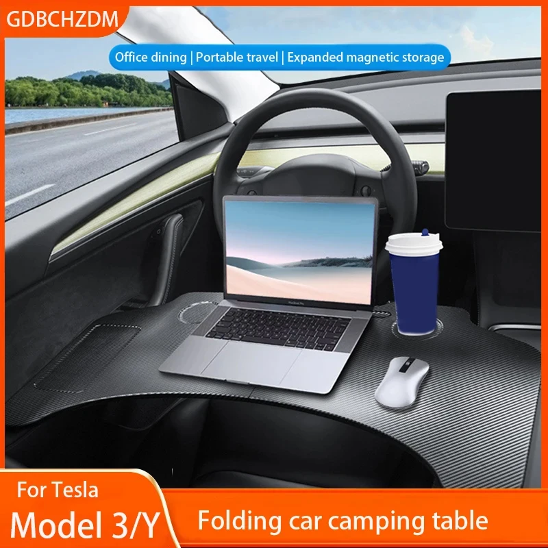 For Tesla Model 3 Y Highland 2018-2024 Steering Wheel Laptop Tray Food Desk Portable Office Table Car Accessories