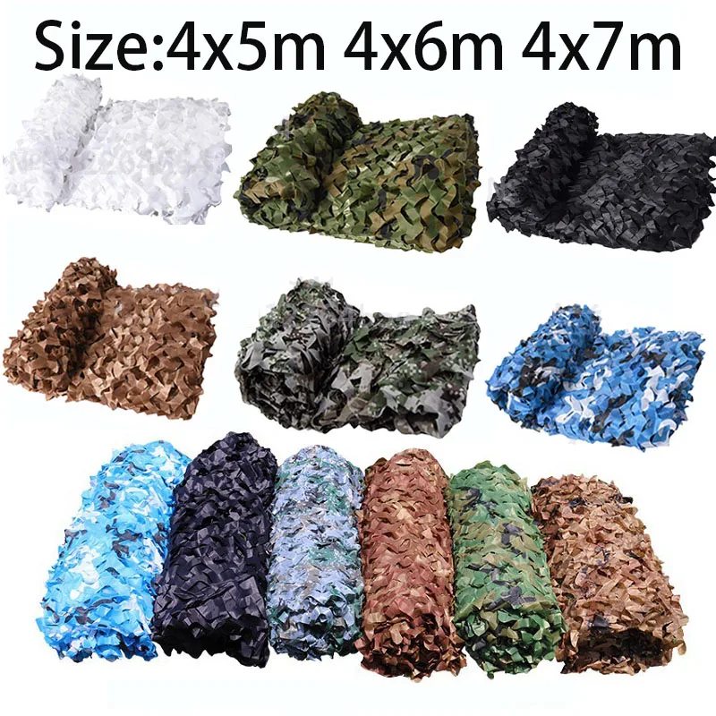 Welead 4x5M Reinforced Camouflage Net  White Blue Sand Black 4x5 4*6 4*7M for Garden Hide Shade Concealment Mesh Awning